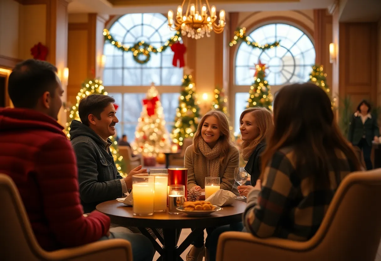 Families reuniting at Hotel Louisville during Christmas