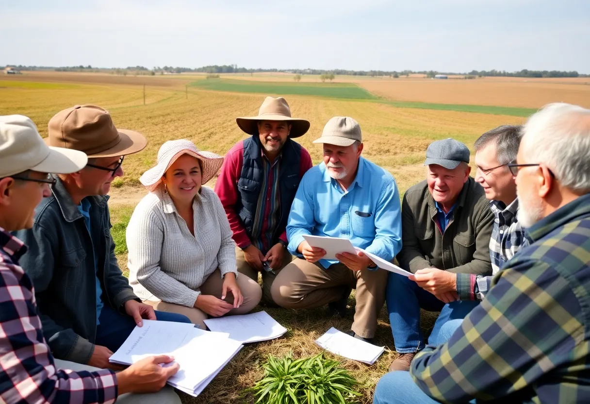 Farmers engaged in a finance management course, collaborating on financial strategies.