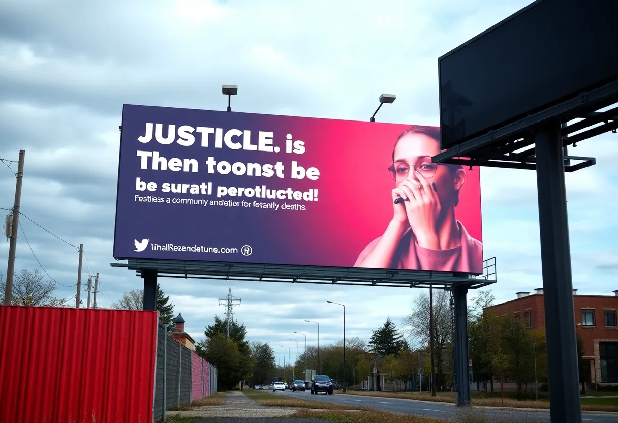 Billboard displaying advocacy message for fentanyl awareness.