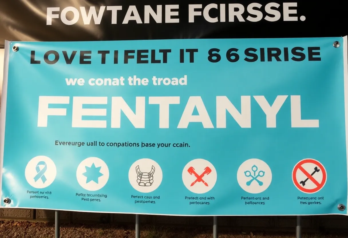 Poster for the Fentanyl Free America initiative promoting community awareness.