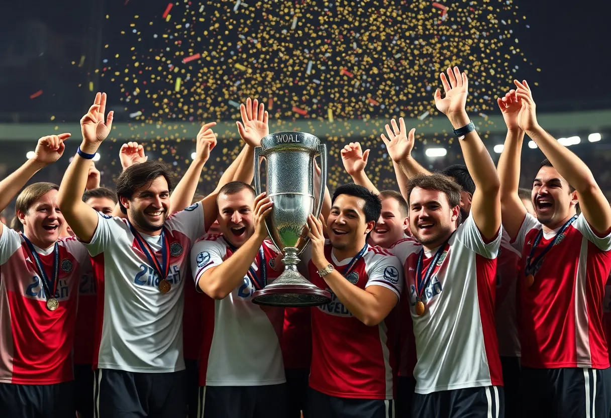 Celebration of Fernando Mendoza wins Heisman Trophy