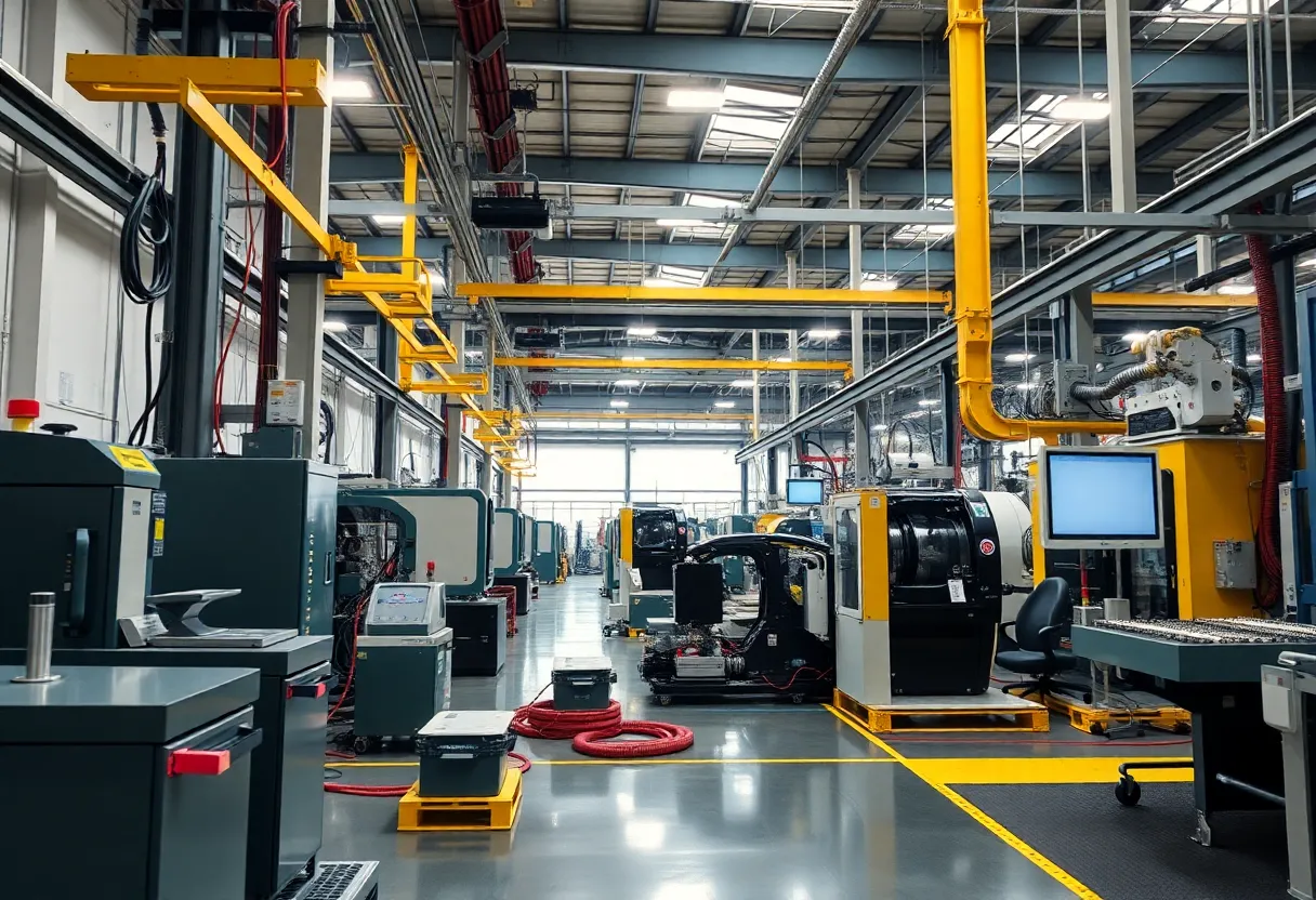 Foxconn manufacturing facility in Louisville, showcasing advanced technology.