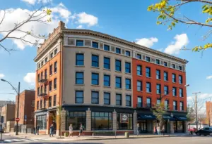 Exterior view of the former Fund for the Arts building in Louisville, now set for renovation as short-term rentals.