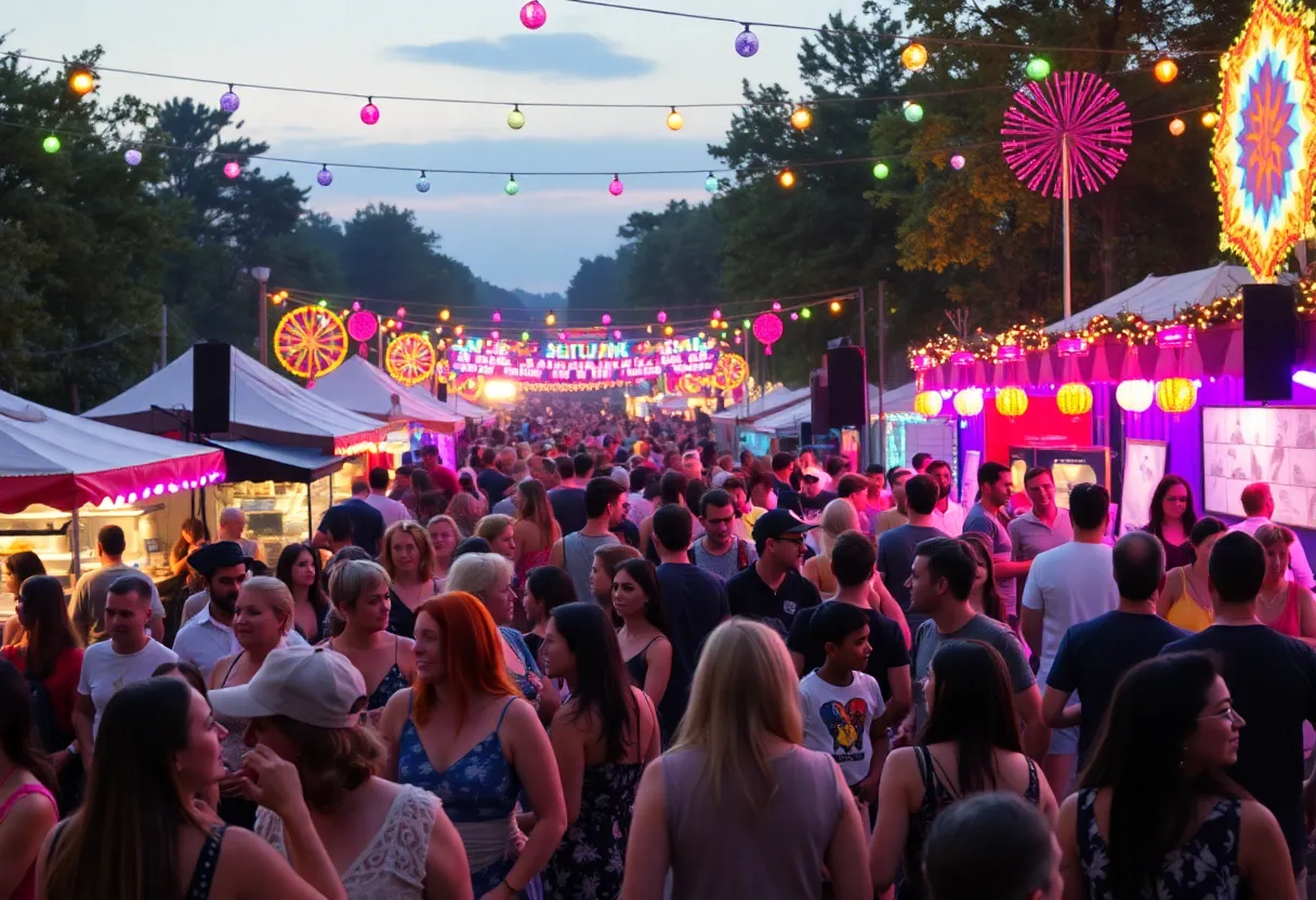 Crowd enjoying live music at the 2024 Funk Fest Tour in Louisville