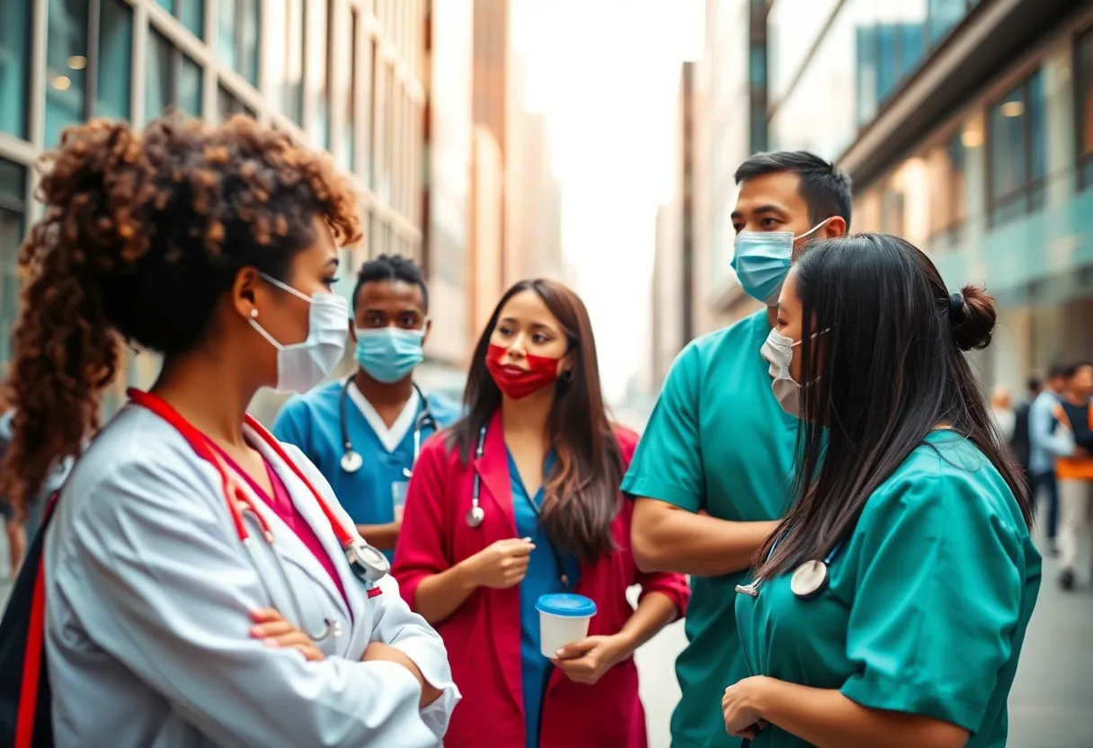 Visualization of health care sector job growth with medical professionals