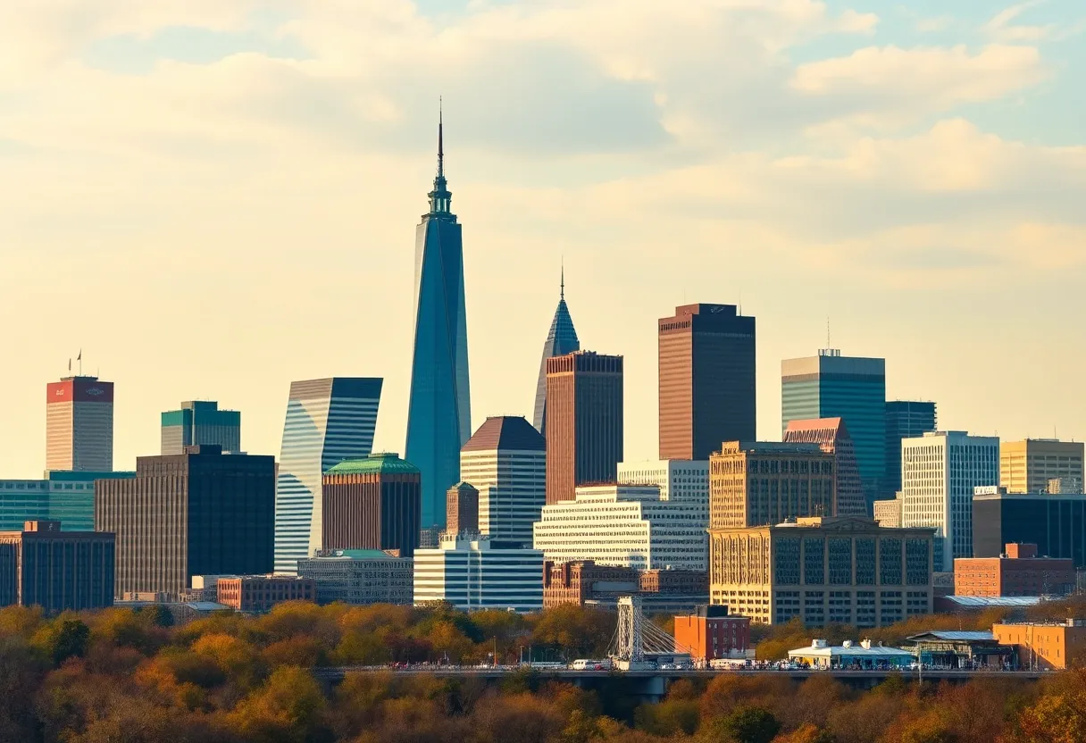 Louisville skyline representing high-paying jobs in various sectors