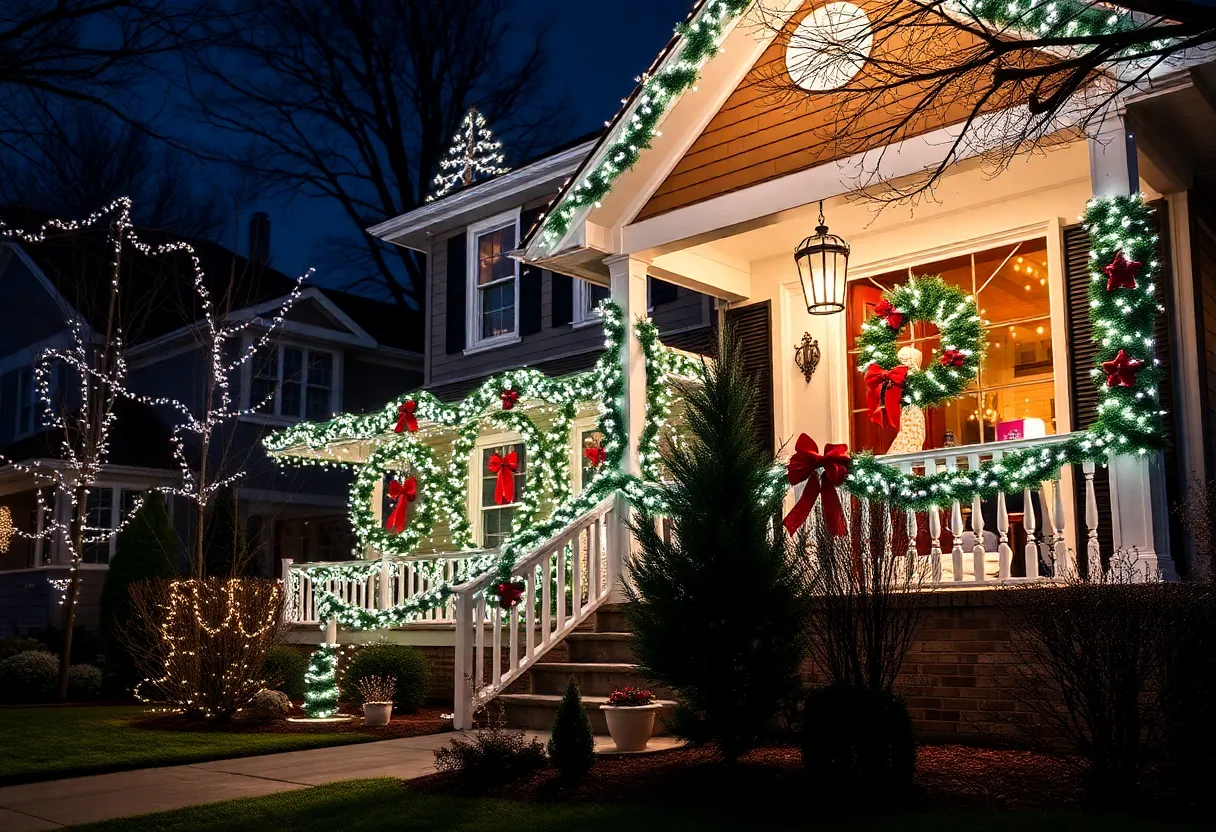 A festive home decorated for the holidays in Louisville