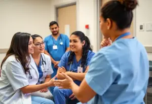 Nursing mentorship session in healthcare setting