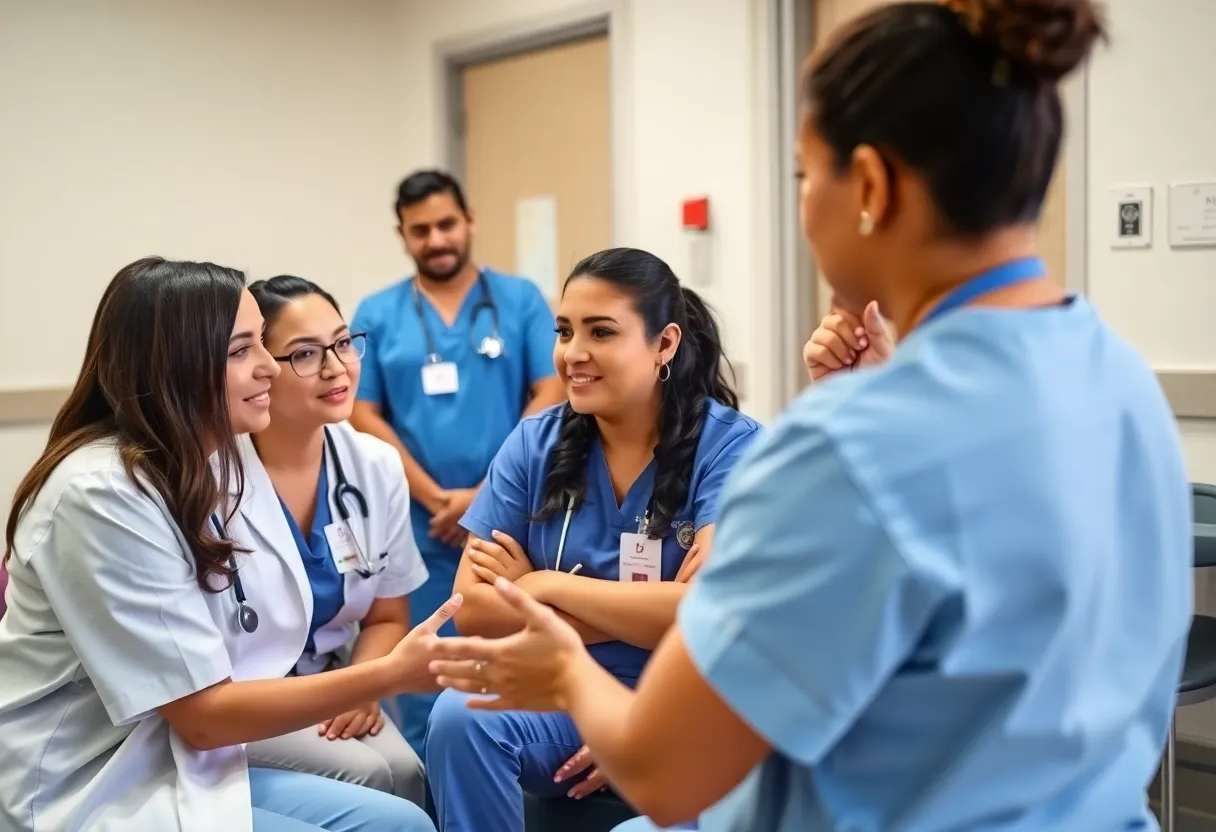 Nursing mentorship session in healthcare setting