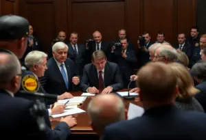 Indiana lawmakers discussing politics with heightened security