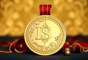 Gold medal designed for the Kennedy Center Honors