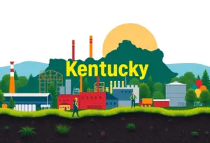 Illustration representing Kentucky's economic growth and job creation.