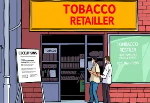 Kentucky tobacco store with compliance check in progress