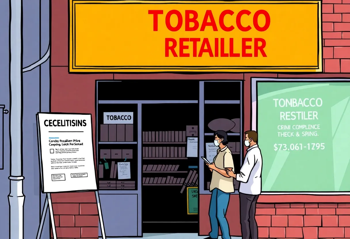 Kentucky tobacco store with compliance check in progress