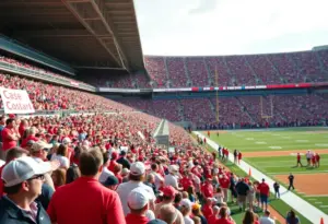 Kentucky Wildcats football team in a game atmosphere