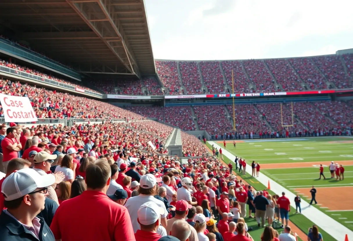 Kentucky Wildcats football team in a game atmosphere