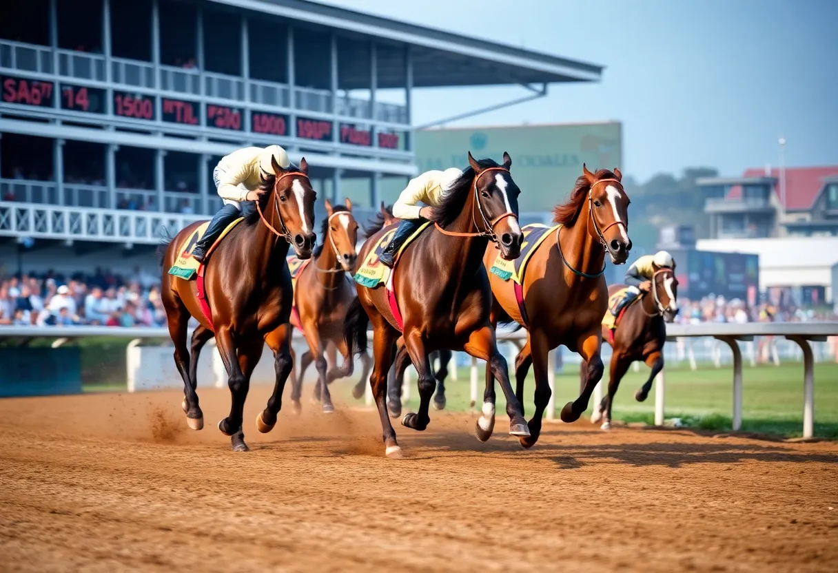 Liberty National racing at Fair Grounds Race Course