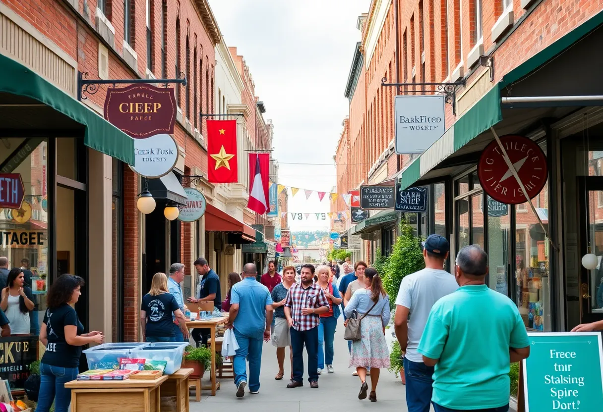 Small business owners interacting with customers in Louisville, KY
