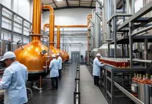 Bardstown, Kentucky distilling facility with bottling equipment