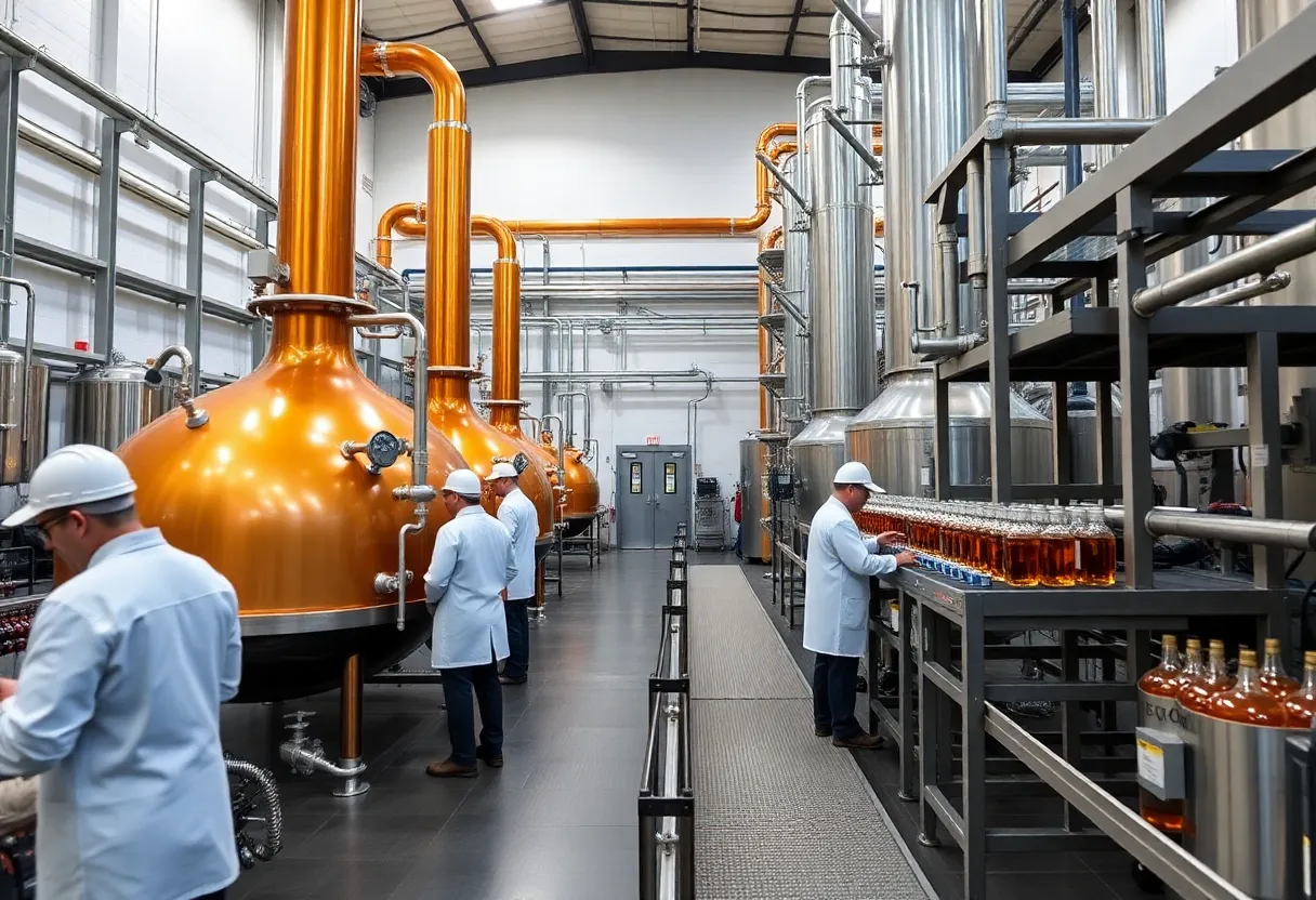 Bardstown, Kentucky distilling facility with bottling equipment