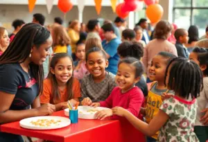 Families participating in the Louisville adoption drive event
