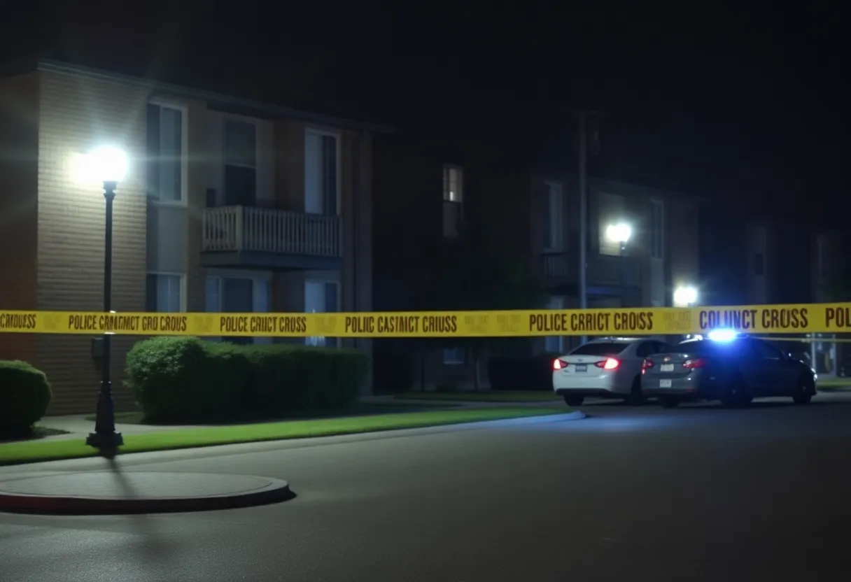 Police investigating a shooting incident in an apartment complex in Louisville