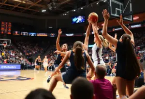 Louisville Cardinals basketball team playing at the Women's Champions Classic