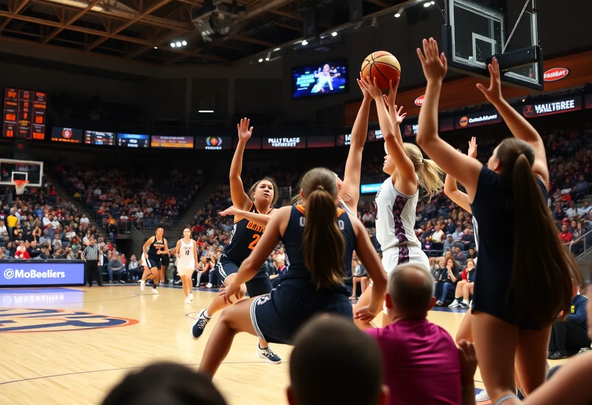 Louisville Cardinals basketball team playing at the Women's Champions Classic