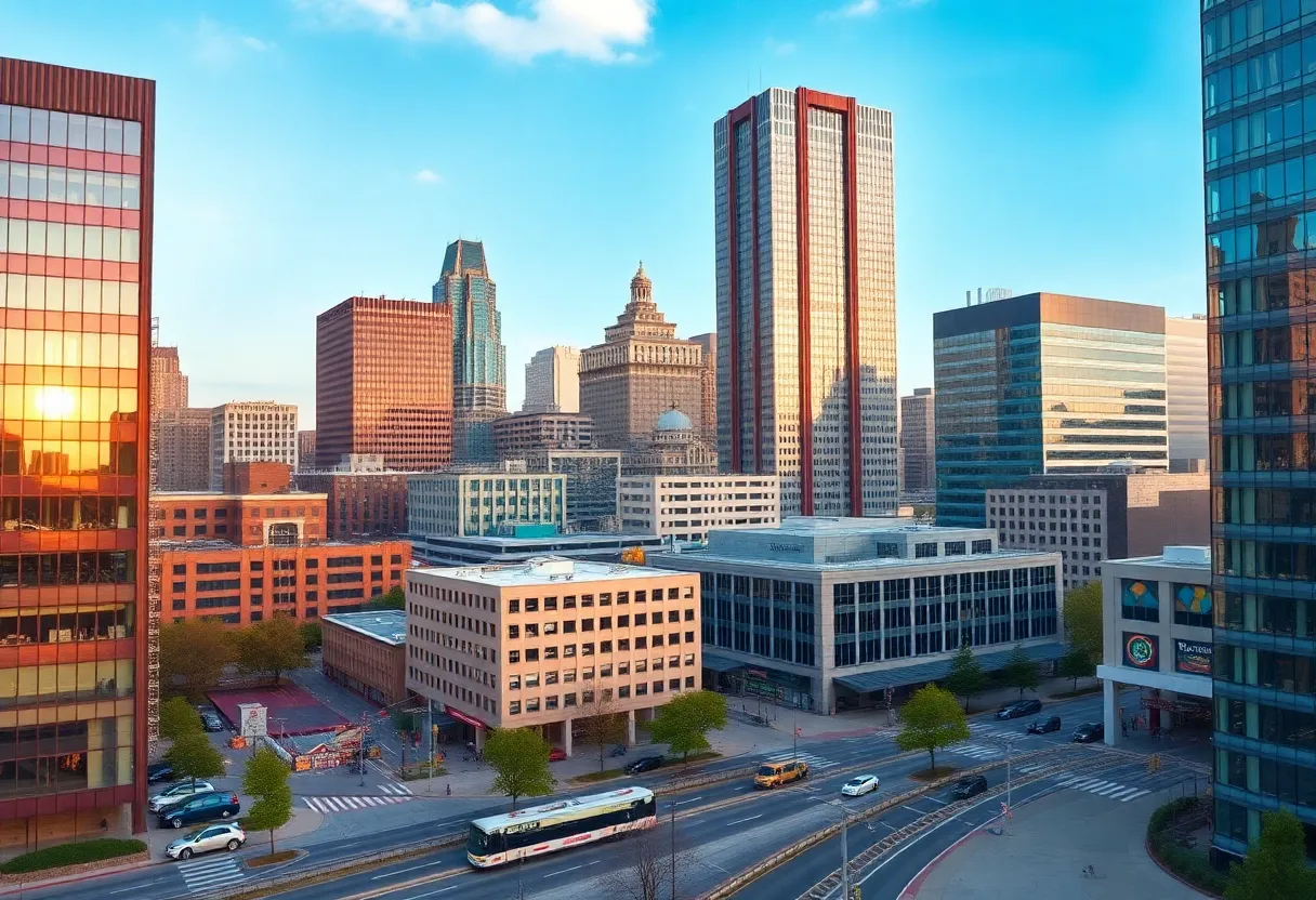 Cityscape of Louisville, Kentucky highlighting economic growth