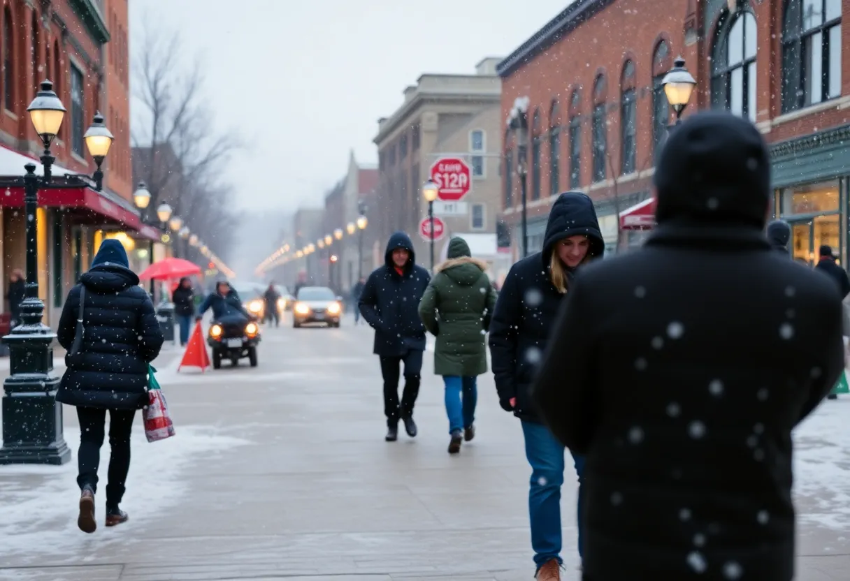 Light snow flurries in Louisville during December