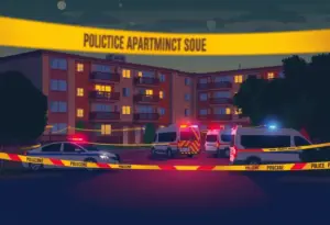 Police at a crime scene in Louisville, Kentucky