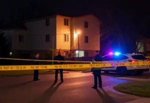 Police investigation at an apartment complex in Louisville