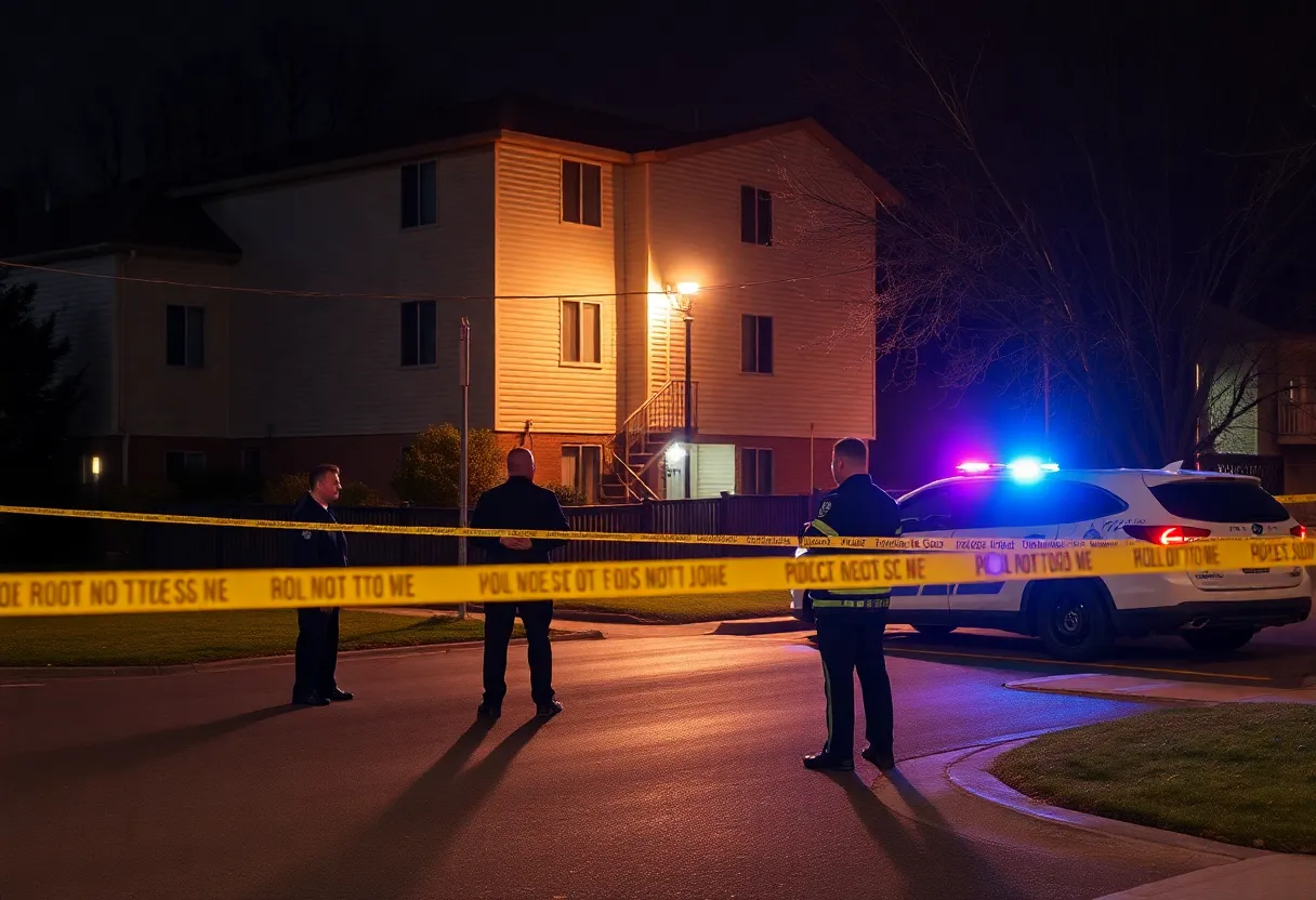 Police investigation at an apartment complex in Louisville
