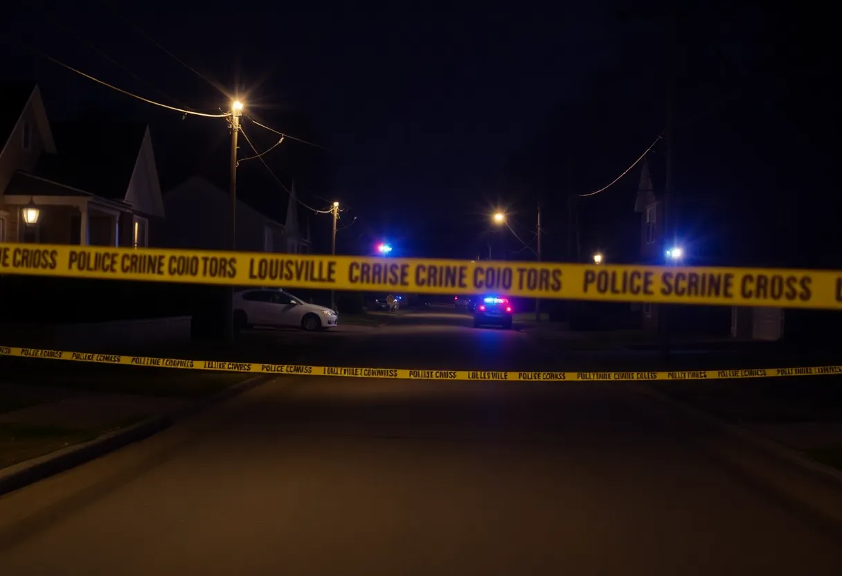 Police investigation scene in Louisville after a shooting incident