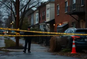 Police investigating a shooting scene in Louisville
