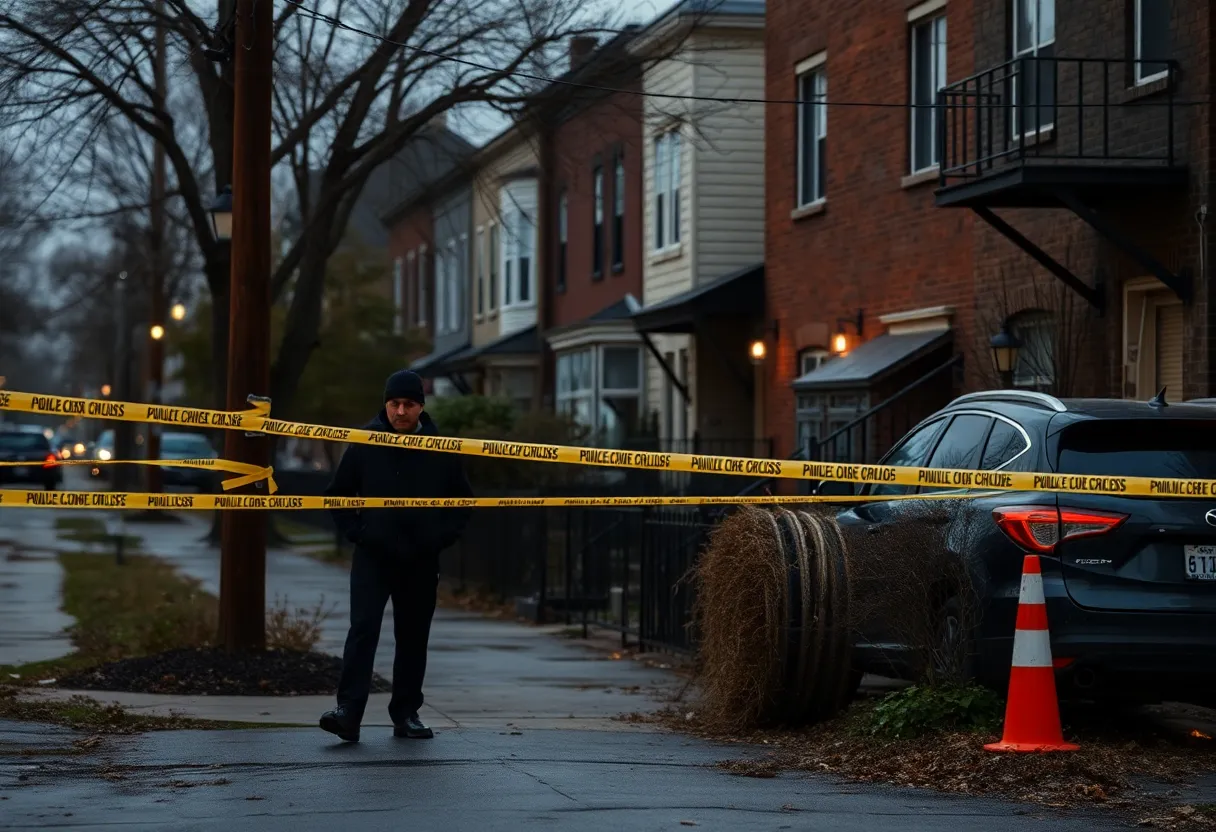 Police investigating a shooting scene in Louisville