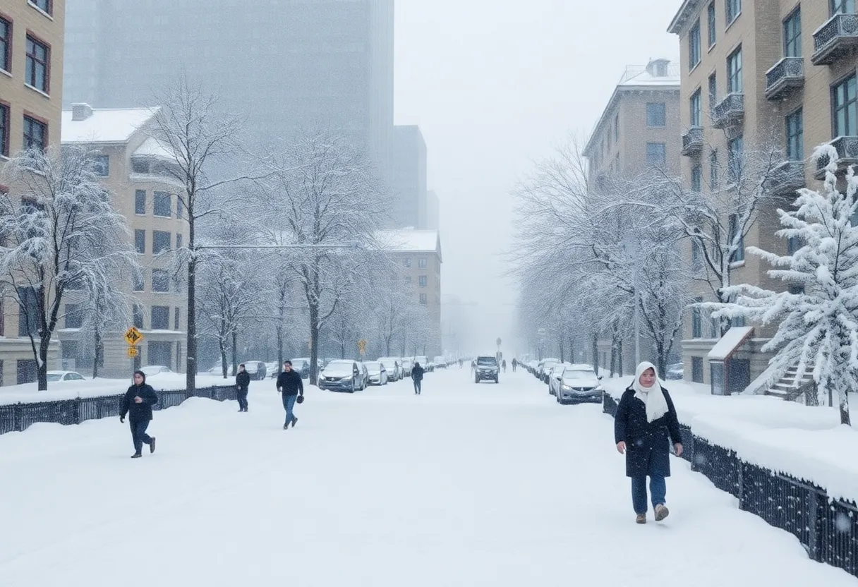 Snow-covered scene in Louisville during December