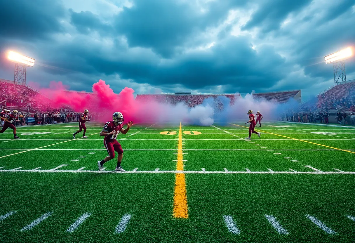 Football field representing changes in Louisville football program