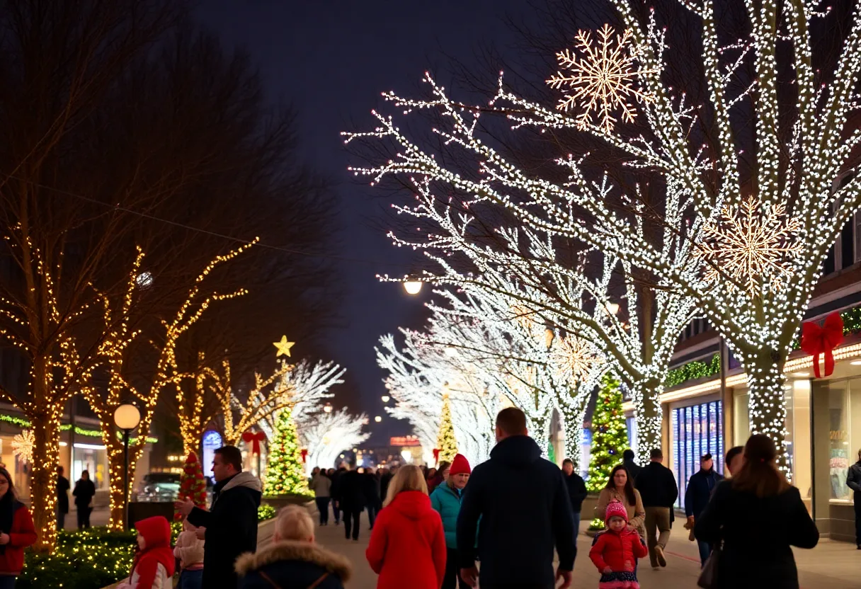 Families enjoying holiday events in Louisville