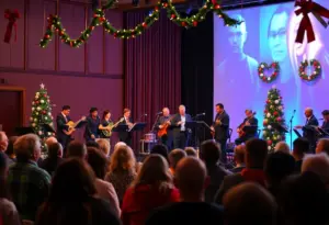 Local musicians performing at a holiday concert in Louisville.