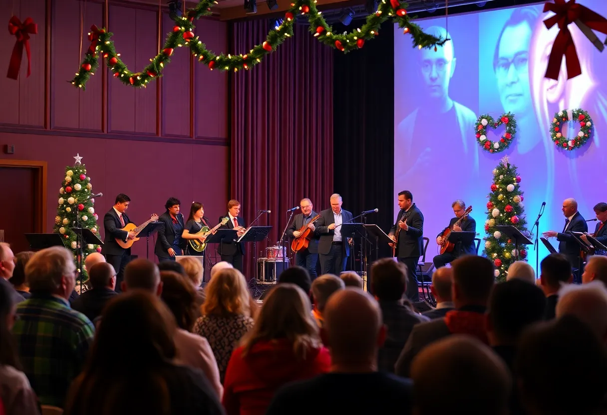 Local musicians performing at a holiday concert in Louisville.