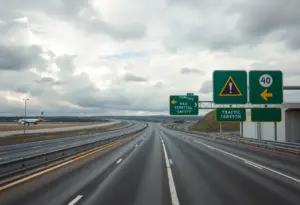 Interstate 264 ramp near Louisville airport