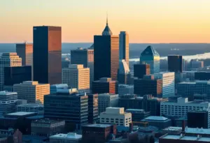 A view of the Louisville skyline representing the changing job market.