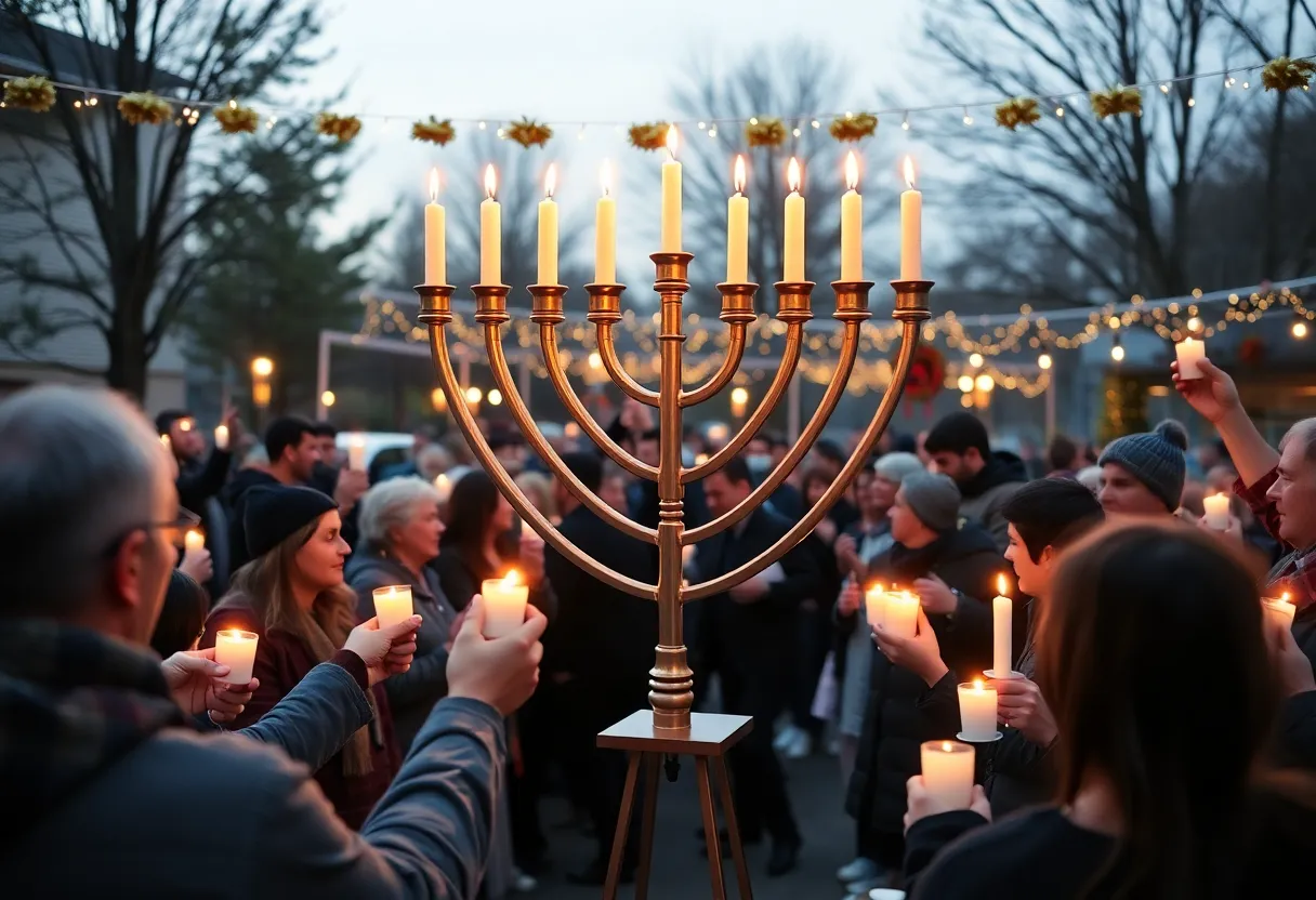 Community members gathered for Menorah lighting ceremony in Louisville