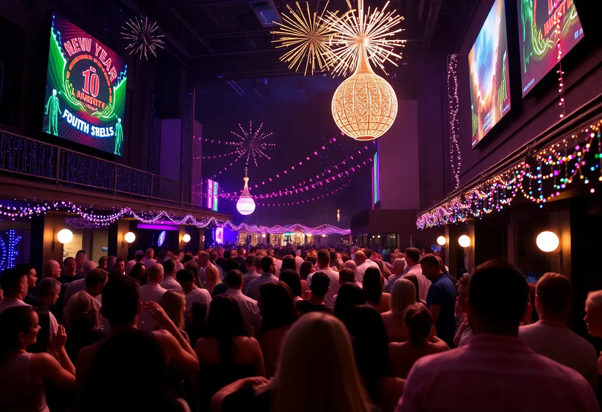 Crowd gathering for New Year's Eve celebration in Louisville