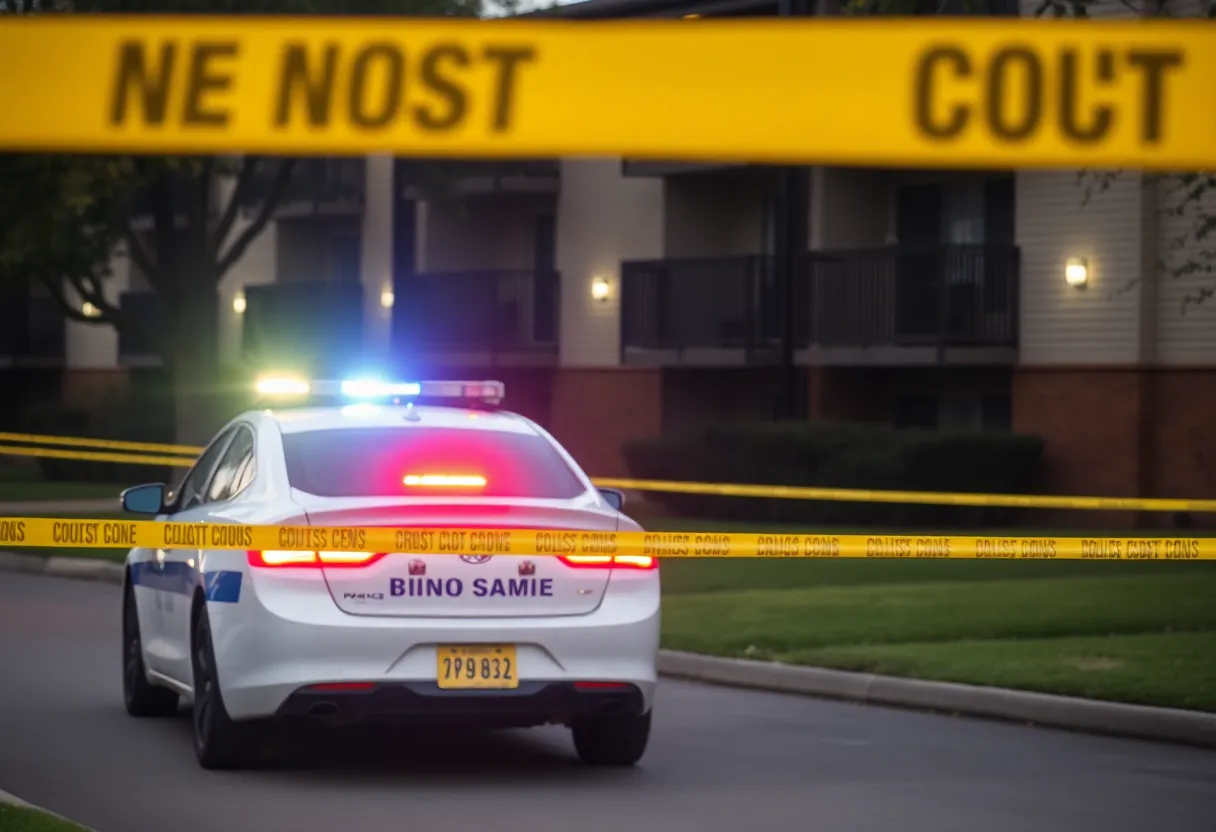 Louisville police officers at a crime scene investigation.