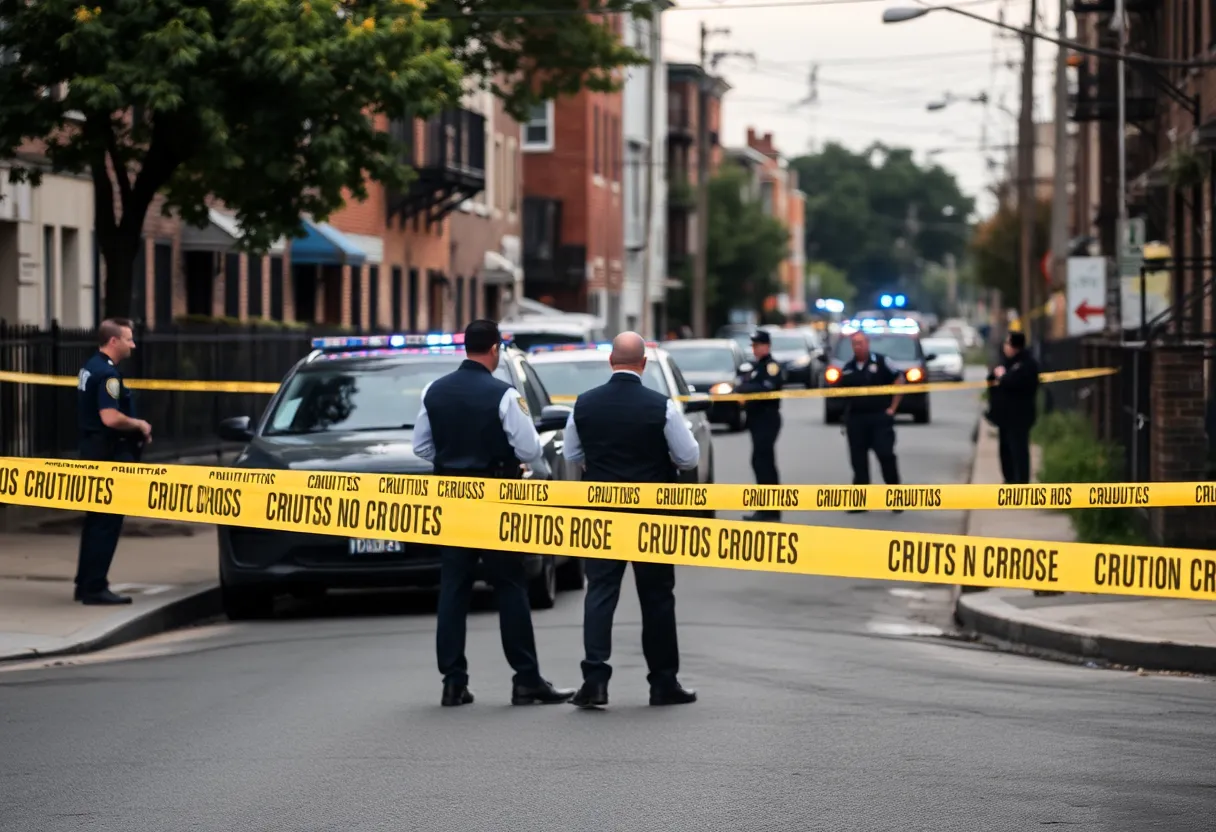 Police tape marking a crime scene in Louisville