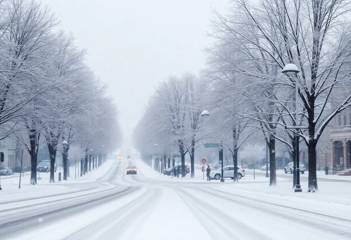 Snow-covered landscapes in Louisville, Kentucky