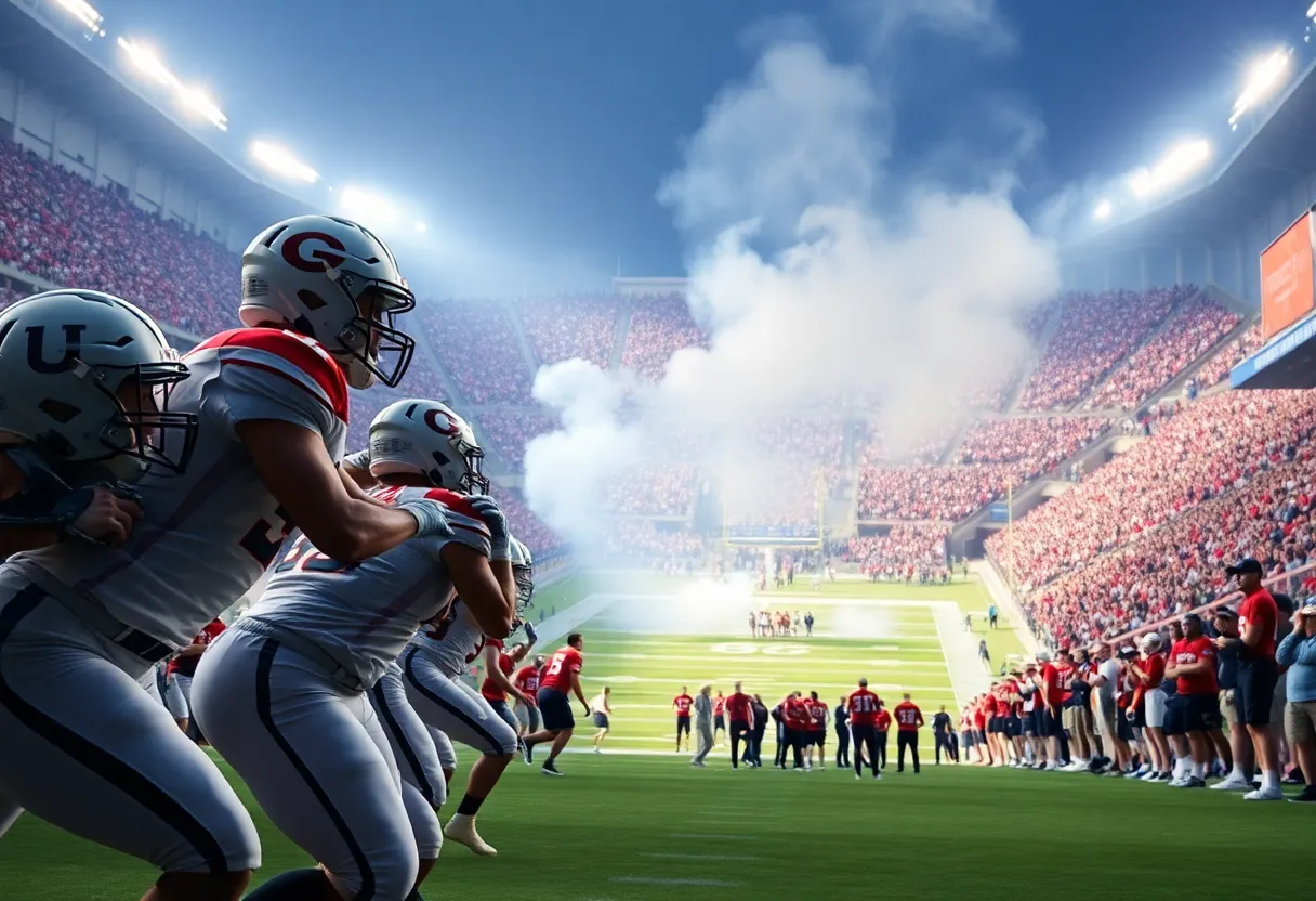 Louisville Cardinals playing against Ole Miss Rebels at Nissan Stadium.