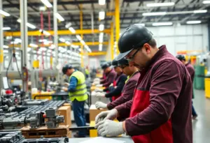 Workers in a manufacturing plant in Kentucky